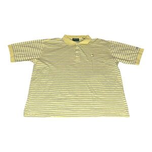 Vintage Hongkong PGA Masters Collection Yellow Striped‎ Golf Polo Shirt Mens XL